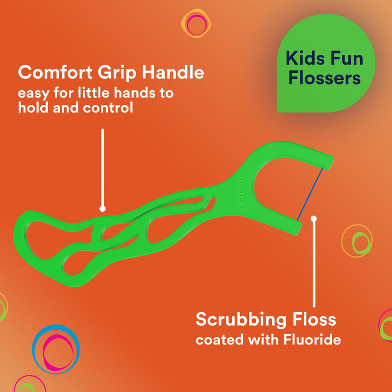 [Australia] - DenTek Kids Fun Flossers, Removes Food & Plaque, 75 Count, 3 Pack Wild Fruit 75 Count (Pack of 3) 