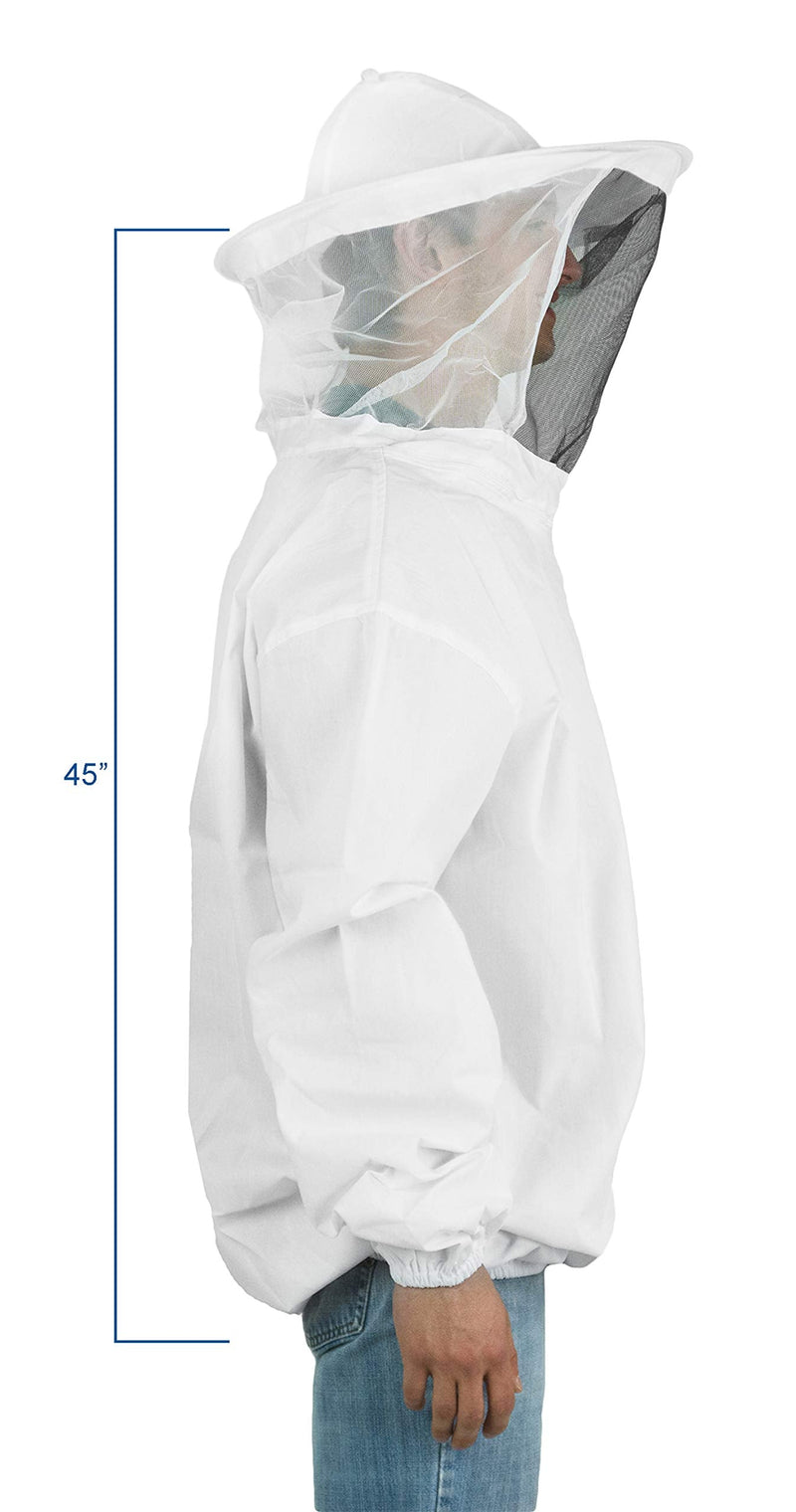 [Australia] - VIVO Professional White Extra Large Beekeeping Suit, Jacket, Pull Over, Smock with Veil BEE-V105XL X-Large - Jacket 