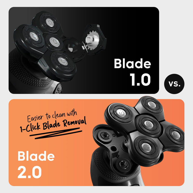 [Australia] - Groomie BaldiePro Cordless Bald Head Shavers for Men, Blade Refill 2.0 - Waterproof Head Shavers Replacement Head - Electric Hair Shaver & Head Razor for Bald Men, Men's Rotary Shaver for Smooth Shave 