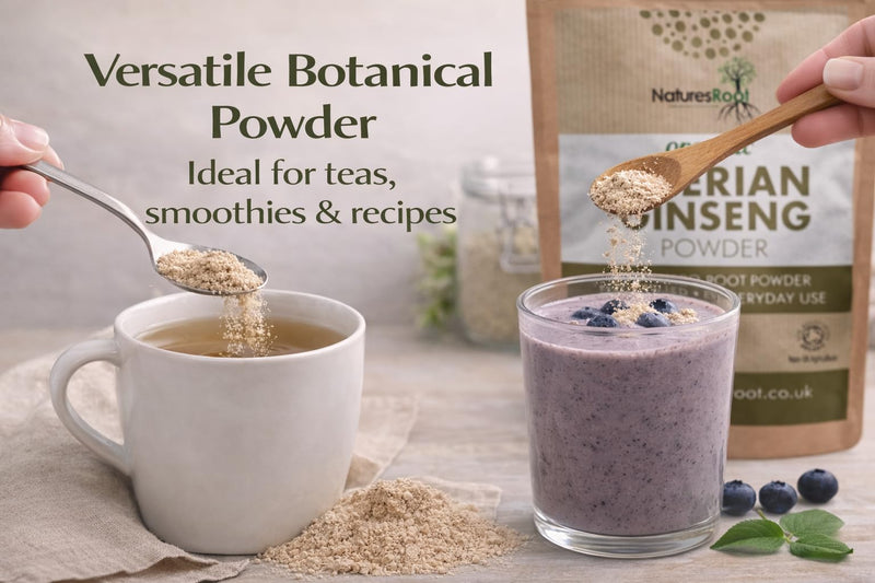 Natures Root Organic Siberian Ginseng Powder 500g - Boost Stamina & Immunity | Vegan | Non GMO | Raw 500 g (Pack of 1)