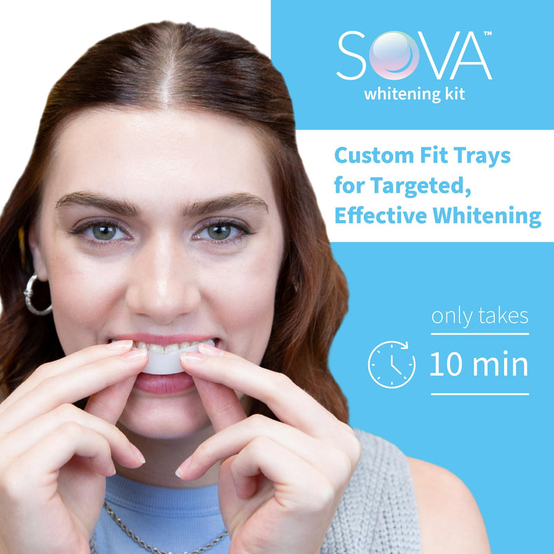 [Australia] - SOVA White - Teeth Whitening Kit - Includes 2 Custom-Fit Trays, 5 Whitening Gel Applicators & Protective Case - Peroxide for Extreme Whitening - BPA, Latex, Phthalates & PVC Free 