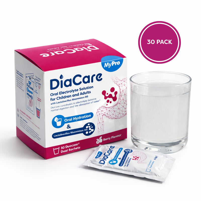 DiaCare Berry 30 Sachets Electrolytes and Probiotic | Berry Flavour Oral Electrolyte & Probiotic Sachets – 30 Sachets Oral Rehydration for Children and Adults