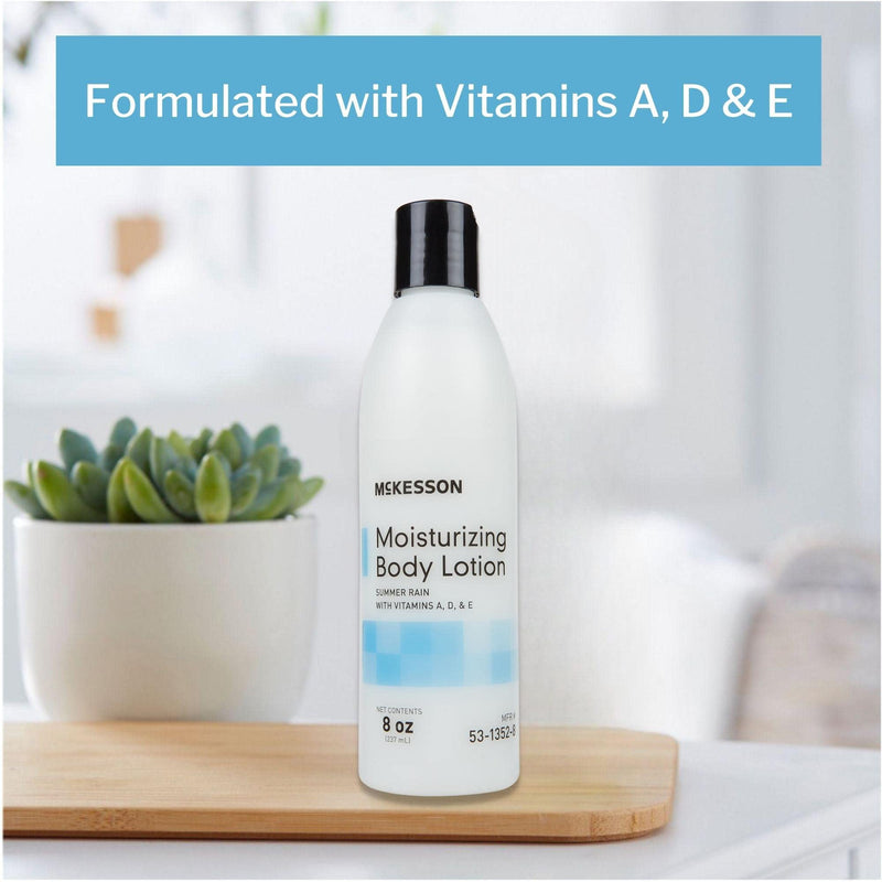 McKesson Moisturizing Body Lotion with Vitamins A, D, E, Summer Rain Scent, 8 oz, 1 Count 1 Ounce (Pack of 1)