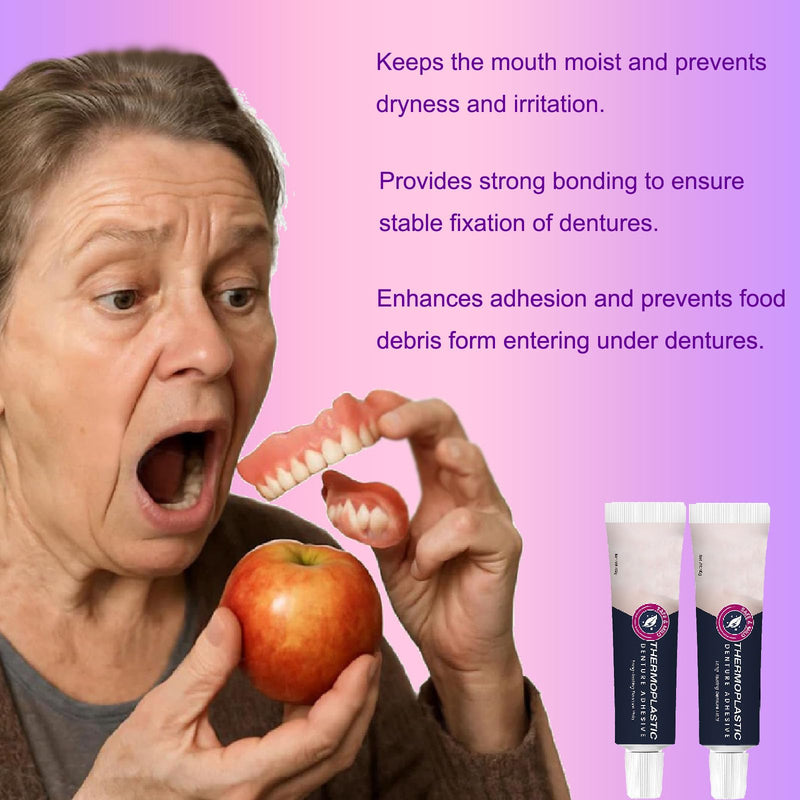 [Australia] - 2PCS Thermoplastic Denture Adhesive, Extra Strong and Durable Denture-Adhesive, Ultra Max Hold Adhesive, Can Last Up to 4 Days, Suitable for All Ages 
