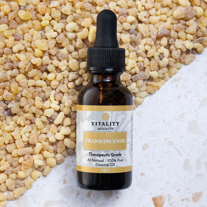 [Australia] - Vitality Extracts Frankincense Essential Oil - 30ml, Boswellia Serrata, Aromatherapy, Skin Care, Natural Calm, Stress Relief, Yoga, Comfort 1.01 Fl Oz (Pack of 1) 