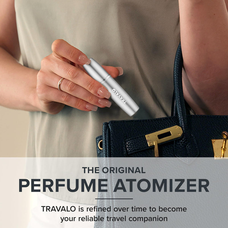 Travalo LUX Perfume Atomizer Bundle - Leak-Proof and TSA Approved for Air Travel - Reusable, Easy Fill Mini Pump Sprayer - Lightweight, Brushed Polished Metal - Gold, Black, Silver - 3 Pack Multi-color 0.2 Ounces (3 Pack)