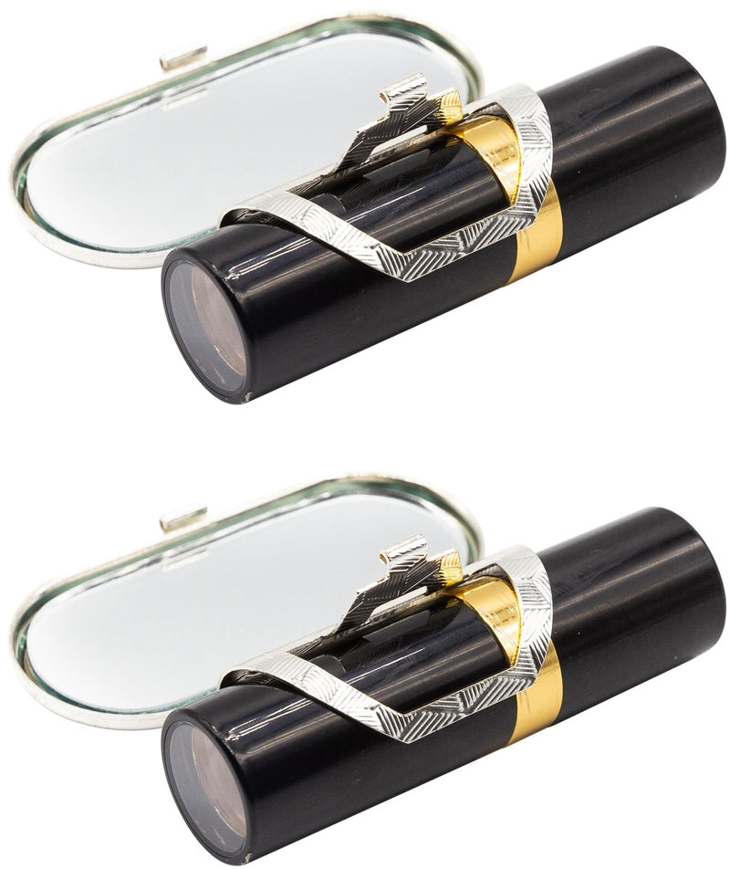 Stephanie Imports Set of 2 Clip-On Round Lipstick Mirrors (Watercolor Triangles) Watercolor Triangles