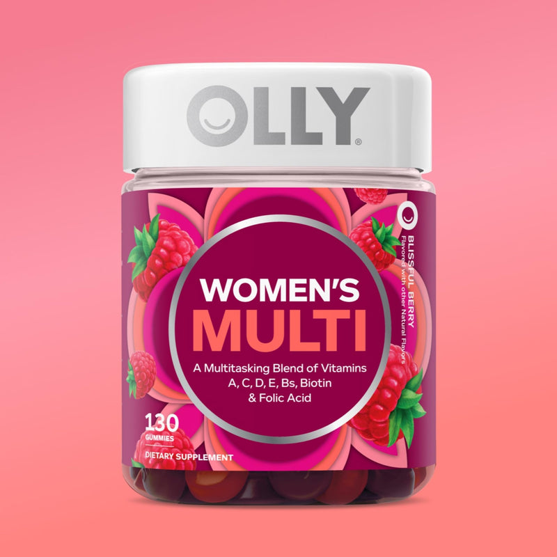 OLLY Women's Multivitamin, Supports Overall Wellness,* Biotin - 130 Count Berry 130 Count (Pack of 1)