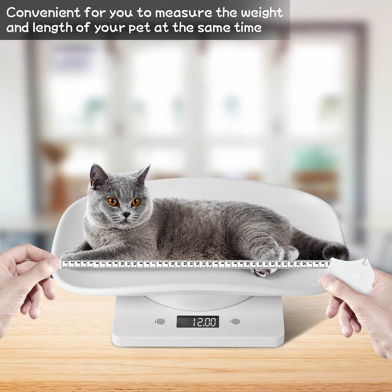 Digital Scale for Pet, Small Pet Scale, Puppy Scales for Weighing, Puppy Whelping Scale, Dog Cat Scale, Portable Newborn Pet Scale for Small Animals, Baby Kittens Weight Scale, Max 33lb11.4 inch 33lb+Tape