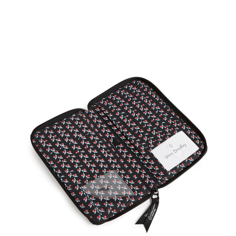 Vera Bradley womens Cotton Deluxe Travel Wallet With Rfid Protection One Size Perennials Noir