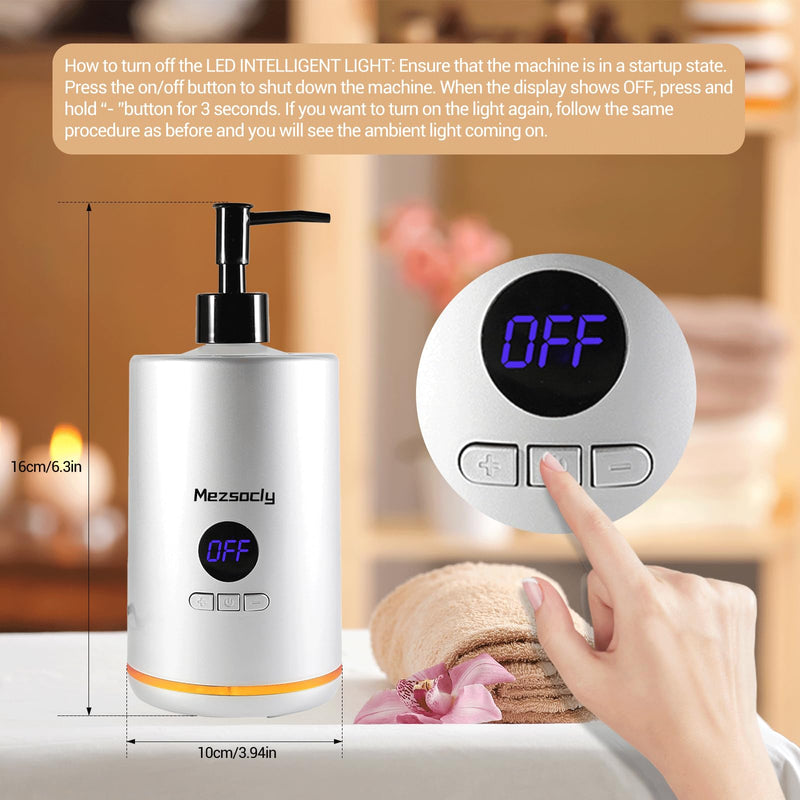 [Australia] - Oil Warmer for Massage, Mezsocly massage oil warmer for scented oil, Oil Warmer, Body Oils Heater for Spa, Salon and Barber Shops, with 2 Oil Bottle Dispensers, Constant Temperature, White Ceramic White 