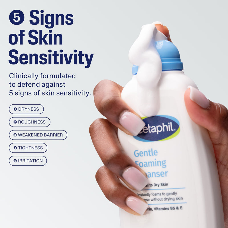Cetaphil Oil Free Gentle Foaming Facial Cleanser, Sensitive Skin, 8 fl oz, 2 ct | Gentle Cleanser, Dry To Normal Skin, Fragrance Free, Hypoallergenic, Dermatologist Recommended, Glycerin, Vitamins B5 & E OLD, 8 oz Pack of 2