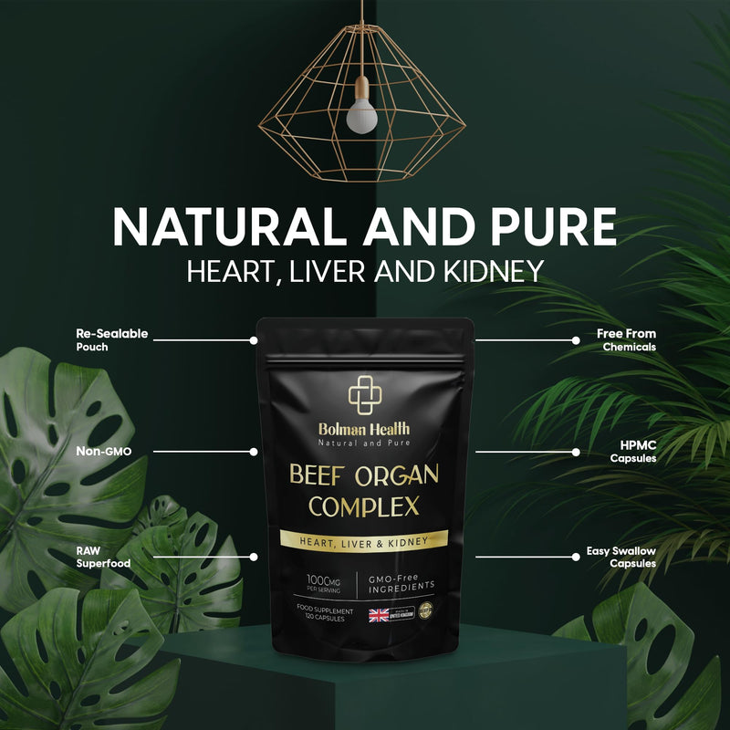 Beef Organ Complex Capsules | Grass-Fed Liver, Heart & Kidney | Freeze-Dried Organ Supplement | Supports Energy, Metabolism, Immunity & Vitality | 120 Capsules | Non-GMO | Gluten-Free 120 count (Pack of 1)