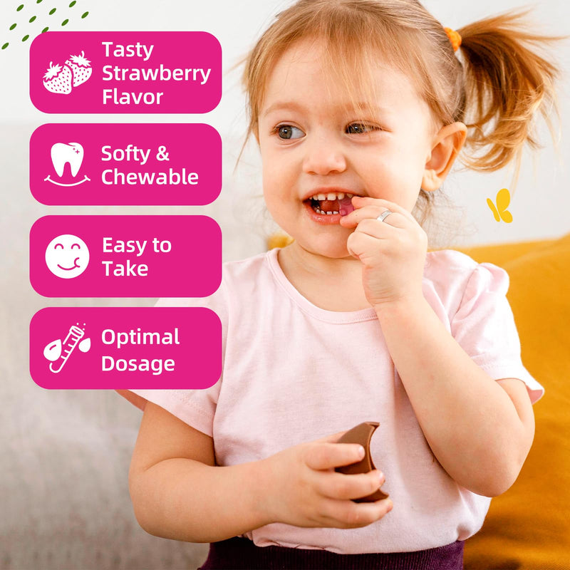 Magnesium Gummies for Kids - Magnesium Glycinate Gummies with L-Theanine, Chamomile, Vitamin B6, D for Kids & Adults Sleep, Stress, Muscle Relief & Nerve Bone - Sugar Free Strawberry 60ct 60 Count (Pack of 1)