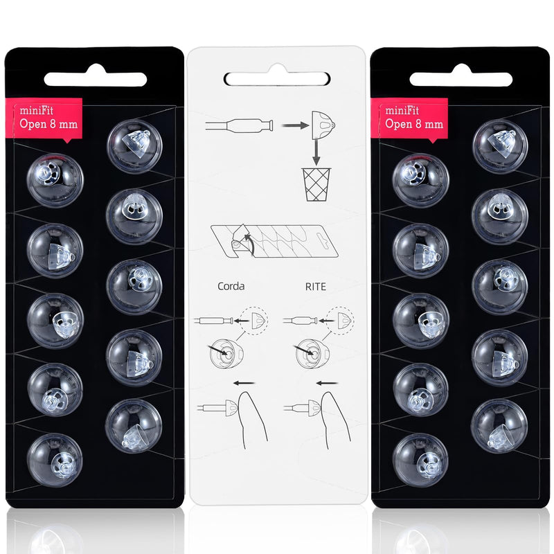 OUZHOU Hearing Aid Domes for Oticon Replacements, 3 Pack/30pcs 8mm Hearing Aid Domes Open Domes, Universal Silicone Hearing Aid Accessories Compatible with Oticon MiniFit 30Pcs Open