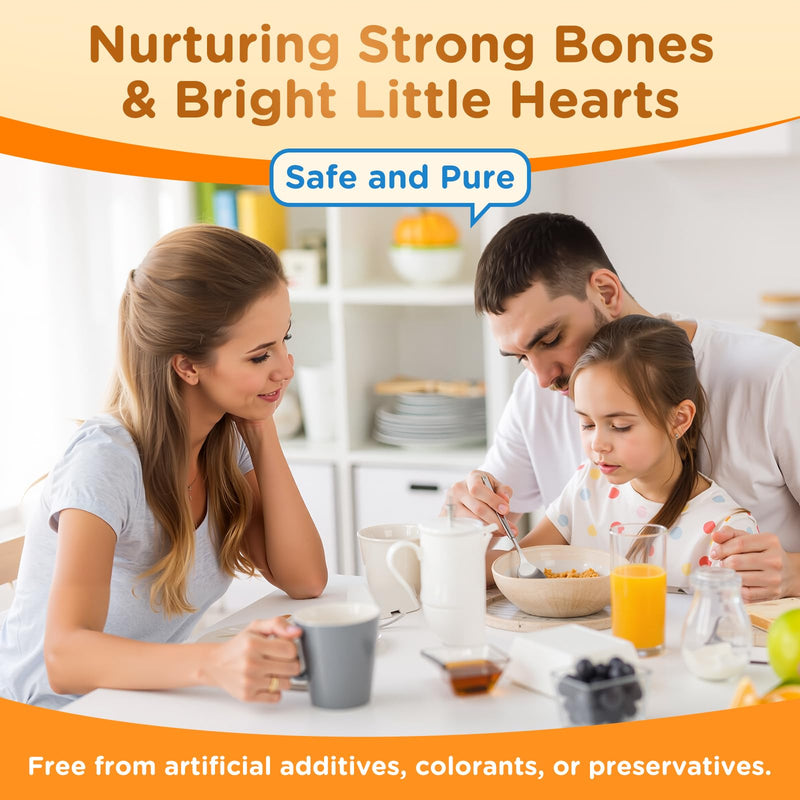 Vitamin D3 K2 Drops for Kids Liquid Supplement with Calcium, Omega 3, Zinc, Vitamin D3 K2 for Calcium Absorption Healthy Bones, Brain Development & Immune System, Non-GMO, Vegan, Orange Flavor 2 Fl Oz 2 Fl Oz (Pack of 1)