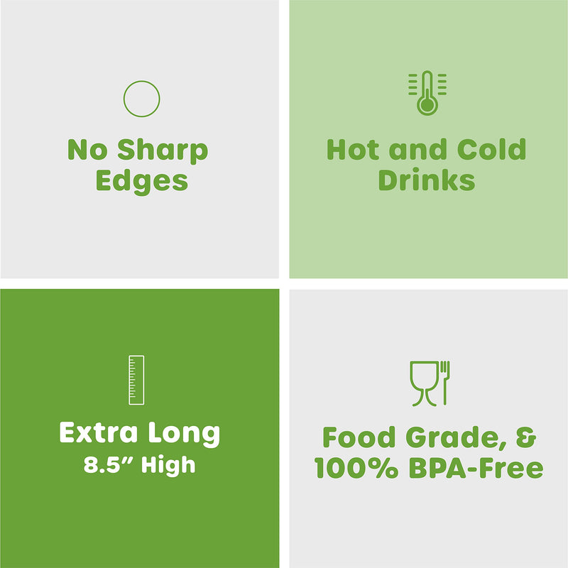 [Australia] - Comfy Package, [100 Count] Jumbo Plastic Smoothie Straws - 8.5" High - Assorted Colors 10 mm - 100 Count 