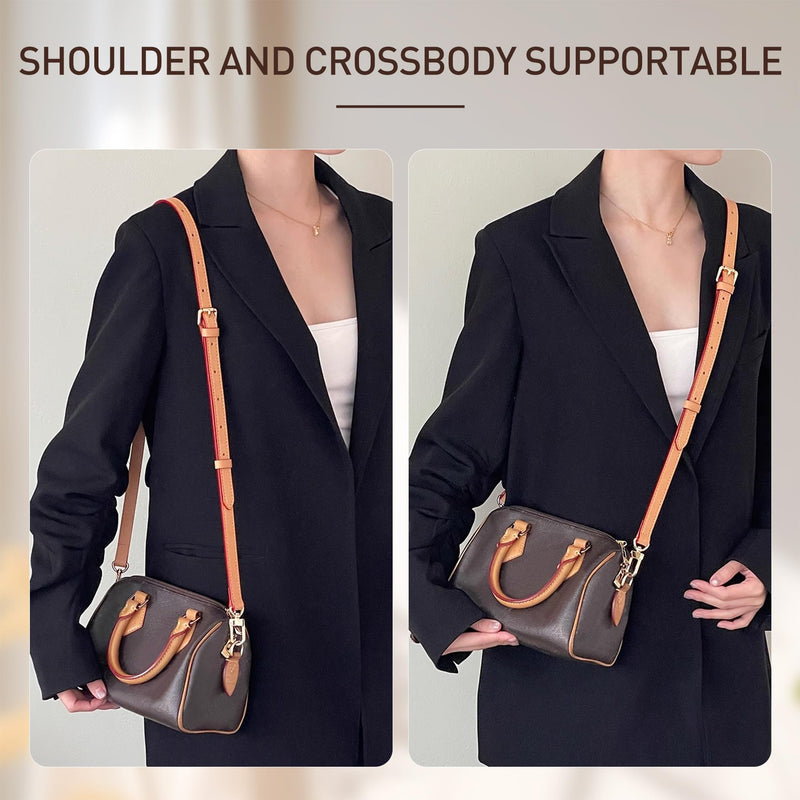 Genuine Vachetta Leather Strap Purse Straps Replacement Crossbody, Adjustable Shouder Bag Strap for Soft Speedy20 25 30 35 Alma Boulogne Diane Handbags (Beeswax-Width:0.70in) E-beeswax-0.71"width*48.4"length