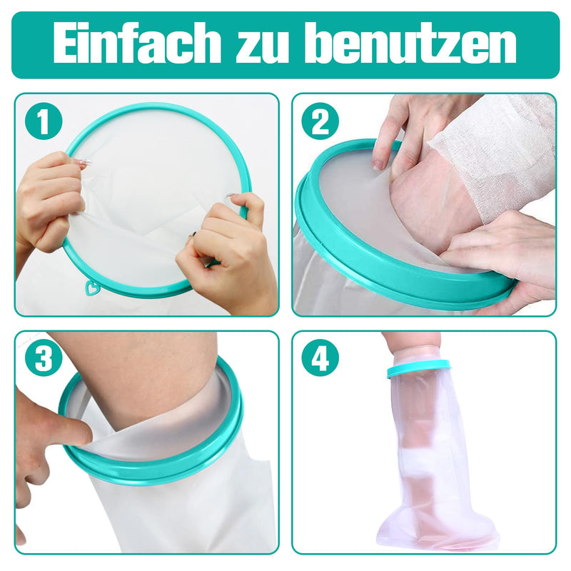 [Australia] - SPOKKI Shower Protection Leg, Shower Protection Foot Waterproof, Cast Protection Waterproof Adults, Reusable Bandage Protection for Ankle Burning Keep Wound Bandages Dry Rib 