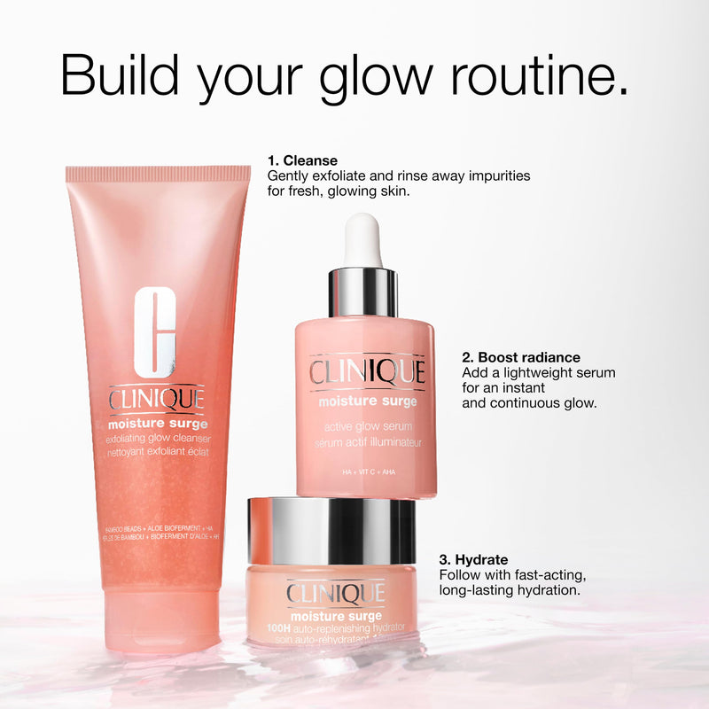 Clinique Moisture Surge 100H Auto-Replenishing Hydrator Oil Free Face Moisturizer | With Hyaluronic Acid, Aloe Bioferment and Vitamins C + E | For All Skin Types | Hydrating + Moisturizing 1 Fl Oz