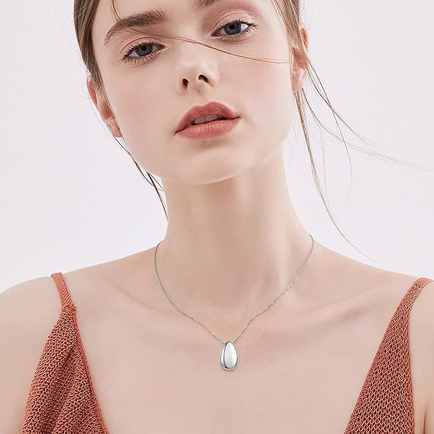 [Australia] - JMQJewelry Urn Stainless Steel Memorial Cremation Ashes Urn Pendant Necklace Keepsake Women Jewelry Water drop 