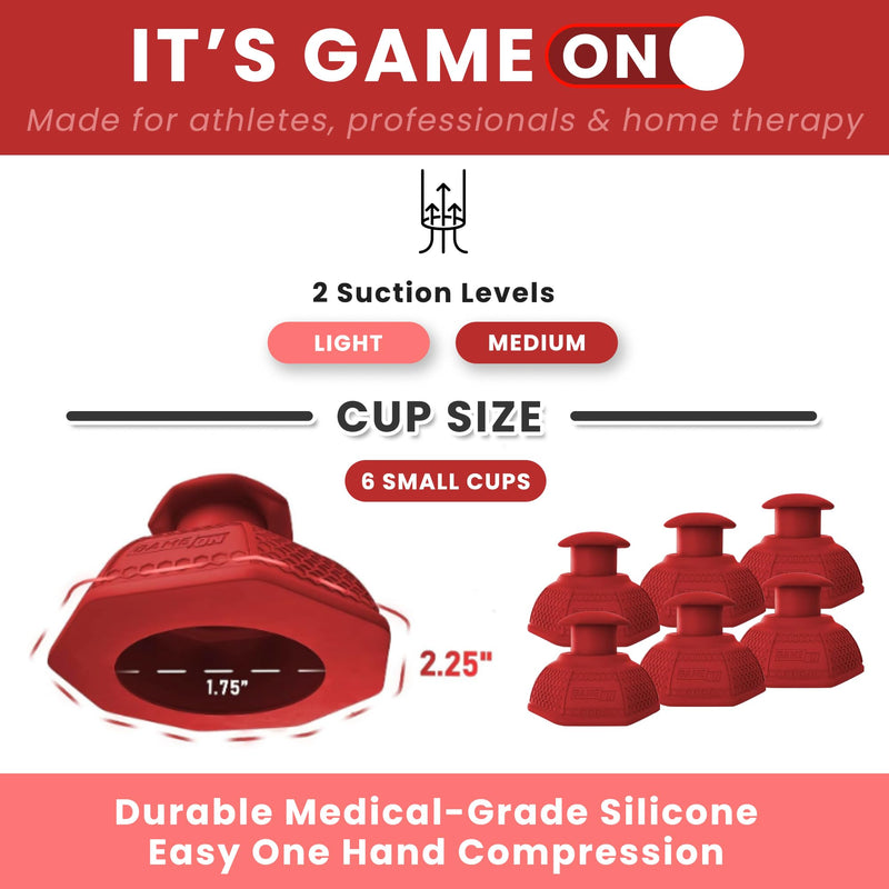 Cupping Therapy Set – Cupping Kit for Massage Therapy – Silicone Cups – Massage Cups – Smart Cupping for Fascia and Myofascial Release (Small, RED) Small