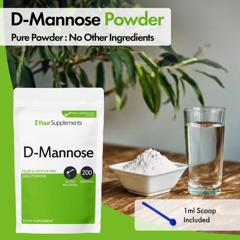 Your Supplements - D Mannose Pure Powder 200g | Natural & Non GMO | Vegetarian & Vegan Friendly | Scoop Included 200 g (Pack of 1)
