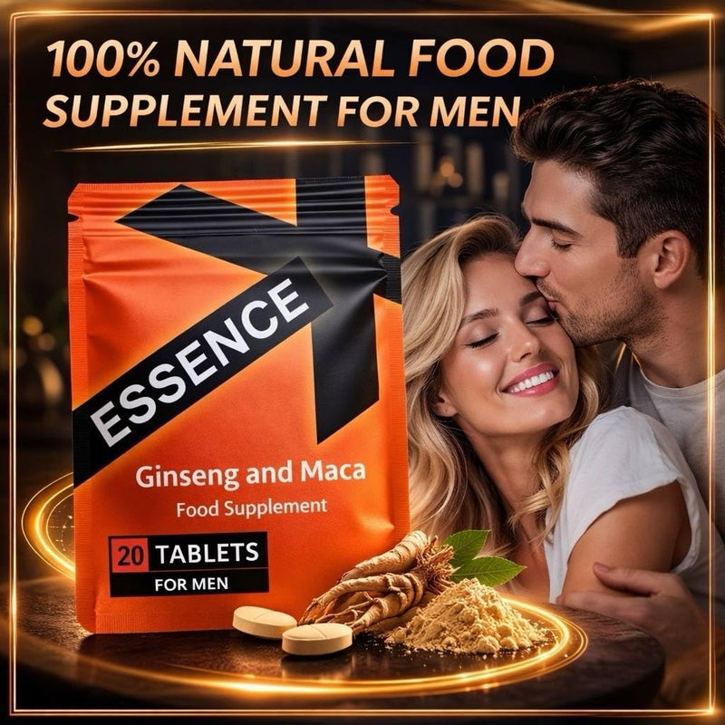 Ginseng Tablets Food Supplement for Men – 20 Tablets – Herbal Complex Formula – Energy & Vitality Support – Made in UK 1 count (Pack of 20)