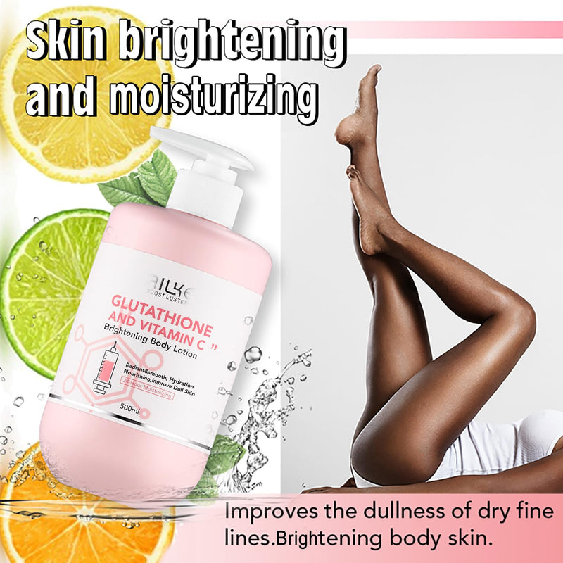 AILKE Daily Moisturizing Body Lotion, Visibly Enhances Skin Radiance, With Glutathione, Vitamin C, Moisturizing Cream from Normal to Dry Skin, Help Skin Soften and Smooth, 500 ml/ 16.9 fl oz