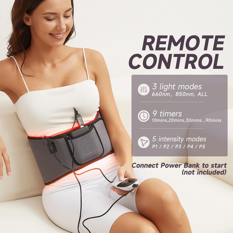 [Australia] - Headot Red Light Therapy Wrap Belt for Body, Men and Women Gift,100 LEDs,5Gears 9Timers Remote Control, 660nm&850nm Infrared Light Therapy for Back, Waist, Muscle Pain Relief 