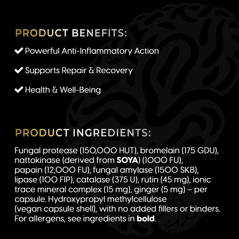 Systemic Proteolytic Enzymes | Advanced Enzyme Complex | Supports Digestion, Circulation & Immune Function | 60 Vegan Capsules | Non-GMO | Gluten-Free Enzyme Supplement 60 count (Pack of 1)