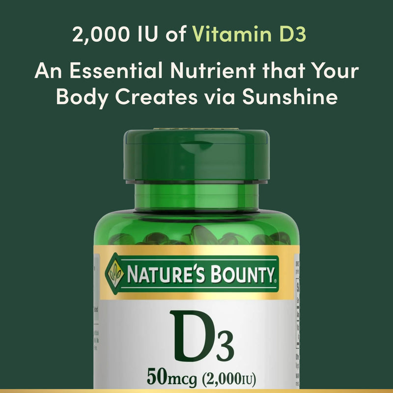 Nature's Bounty Vitamin D3 2000 IU 350 Count (Pack of 1)