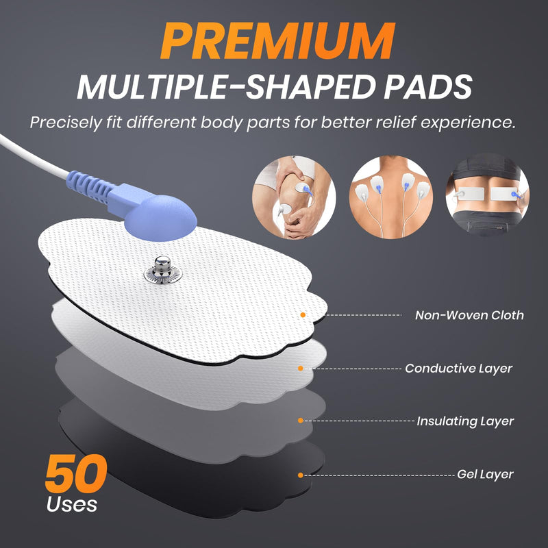 AVCOO 24 Modes TENS Unit Muscle Stimulator for Pain Relief, Color Screen | 3-in-1 EMS Massage Machine for Drug-Free Shoulder, Back Pain Relief Therapy, 30 Levels Electronic Pulse Massager, 10 Pads