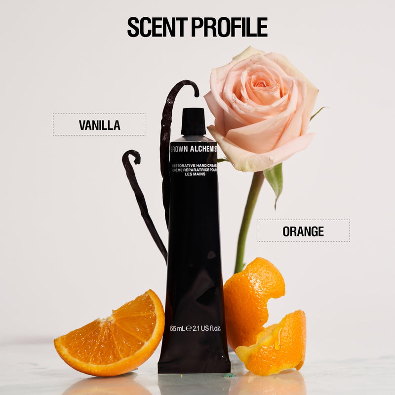 [Australia] - Grown Alchemist Restorative Hand Cream. Vanilla and Orange Peel. Non-Greasy Moisturizer to Nourish and Soften Hands (65ml). 65ML 