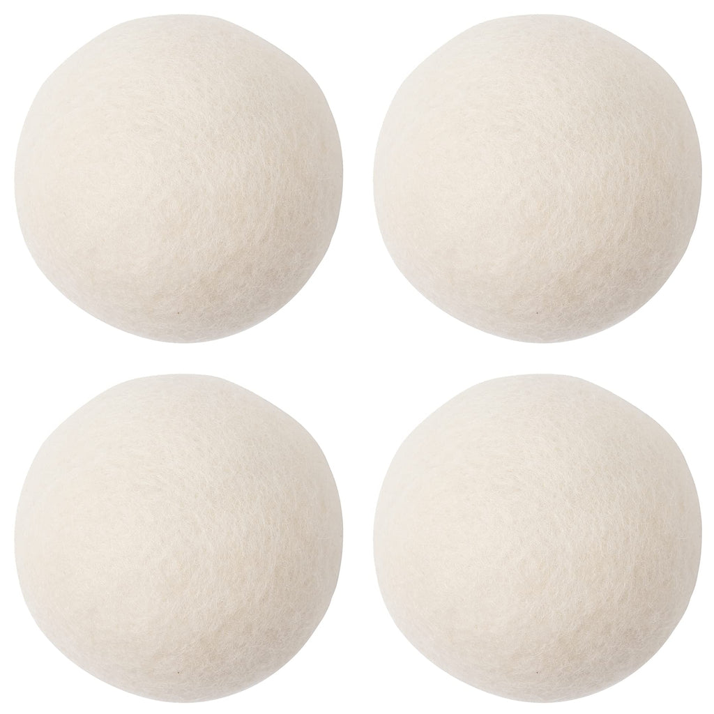 Wool Dryer Balls,Natural Fabric Softener 100% Organic Premium XL New Zealand Wool,Reusable,Reduces Clothing Wrinkles and Baby Safe, Saving Energy & Time (4 Count (Pack of 1)) 4 Count (Pack of 1)