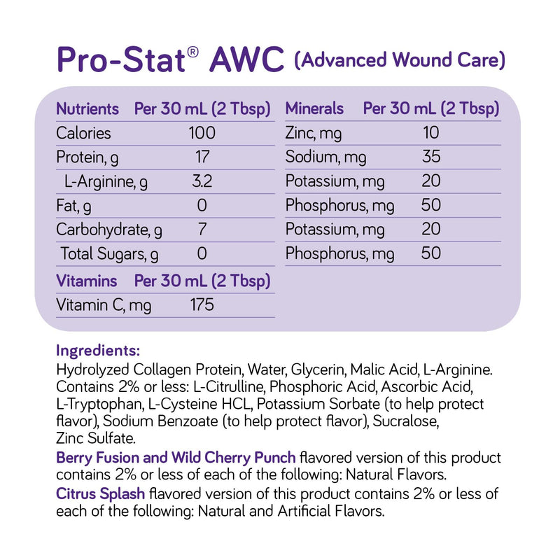 [Australia] - Pro-Stat Advanced Wound Care (AWC), Concentrated Liquid Protein Medical Food - Berry Fusion Flavor, 30 Fl Oz bottle 30 Fl Oz (Pack of 1) 