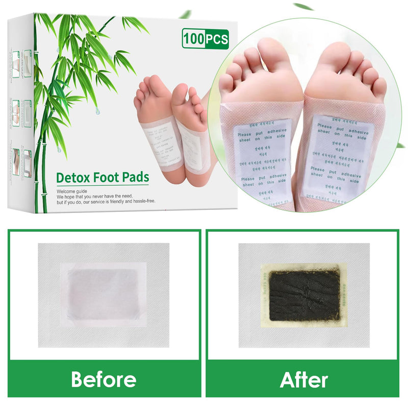 [Australia] - Pack of 100 Detox Foot Plasters Detoxification - Detoxification Plasters Feet for Stress Relief and Deep Sleep - Deep Cleansing Detox Foot Pads for Removing Body Toxins 100pcs one size 