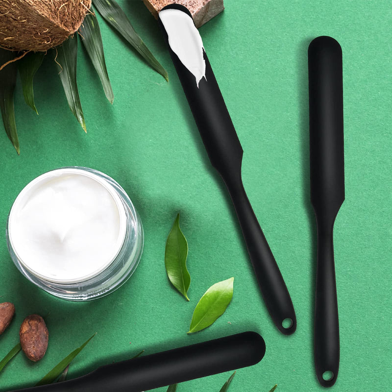 [Australia] - 10 Pcs Non-Stick Wax Spatulas, Large Silicone Sticks Reusable Hair Removal Applicator Makeup Scraper for Home Salon Body Use Black 