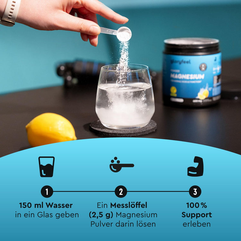 [Australia] - Magnesium complex powder 600g - High dosage with bisglycinate, citrate & malate - Fast solubility - For muscles, nerves & electrolyte balance* - Lemon flavor - 100% pure and laboratory tested 