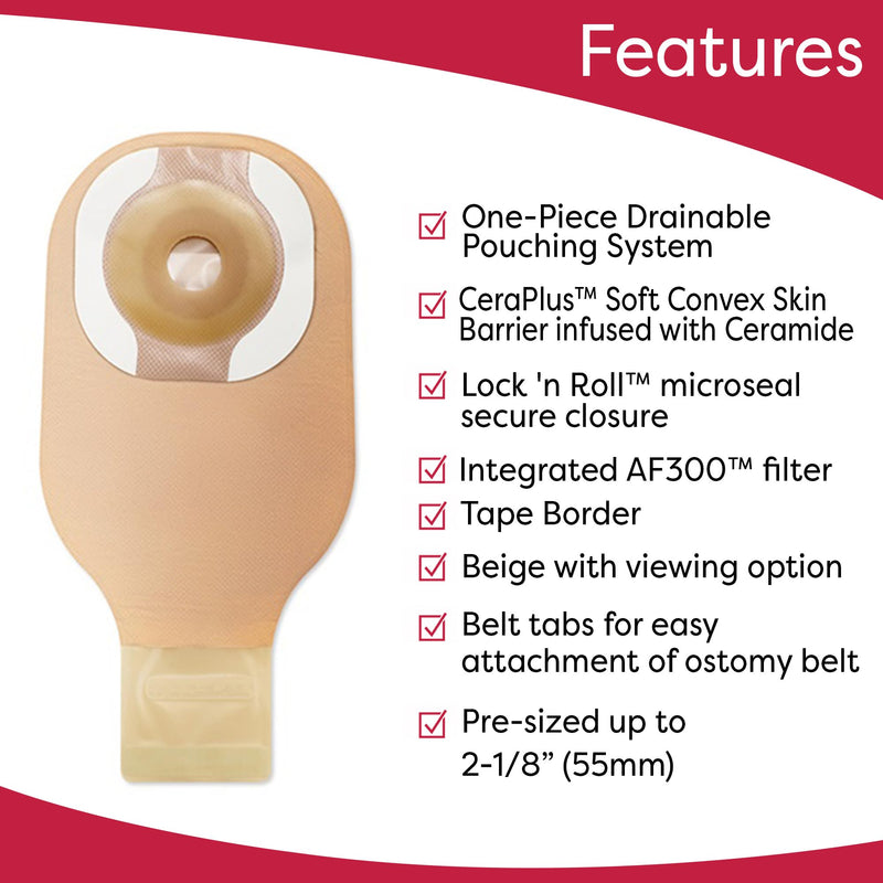 [Australia] - Hollister 89511 CeraPlus Soft Convex 1-Piece 12‚Äù Drainable Ostomy Pouching System, 5 Pack, Cut-to-Fit up to 2-1/8‚Äù 1 Count (Pack of 1) 