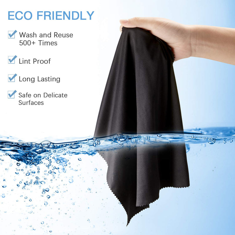 [Australia] - Frienda 12 Pack Large Microfiber Glass Cleaning Cloths 12 x 12 Inch Oversized Eyeglass Sunglasses Cleaning Cloths for Electronics Glasses Screens and Lenses(Black, White, Gray, Royal Blue) Black, White, Gray, Royal Blue 