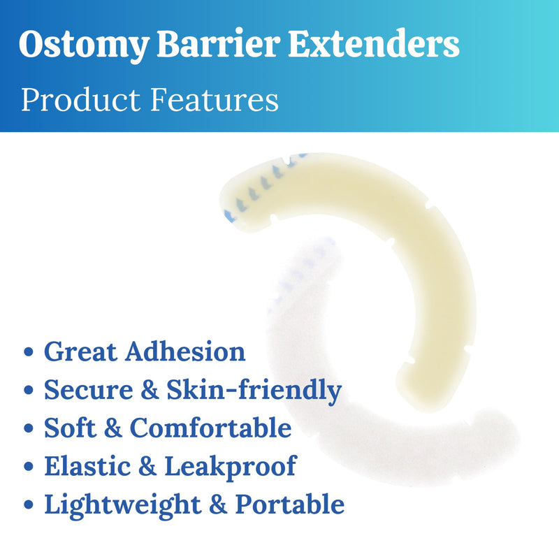 [Australia] - 20pcs Ostomy Barrier Strips, Elastic Medical Hydrocolloid Adhesive Tapes, Ostomy Supplies Wafer Extenders for Colostomy Bags 