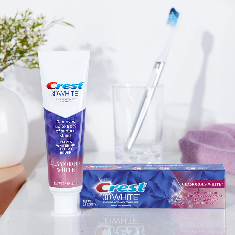 [Australia] - Crest Toothpaste 3D Glamorous White, Mint, (Packaging May Vary) 3.8 Oz, Pack of 4 