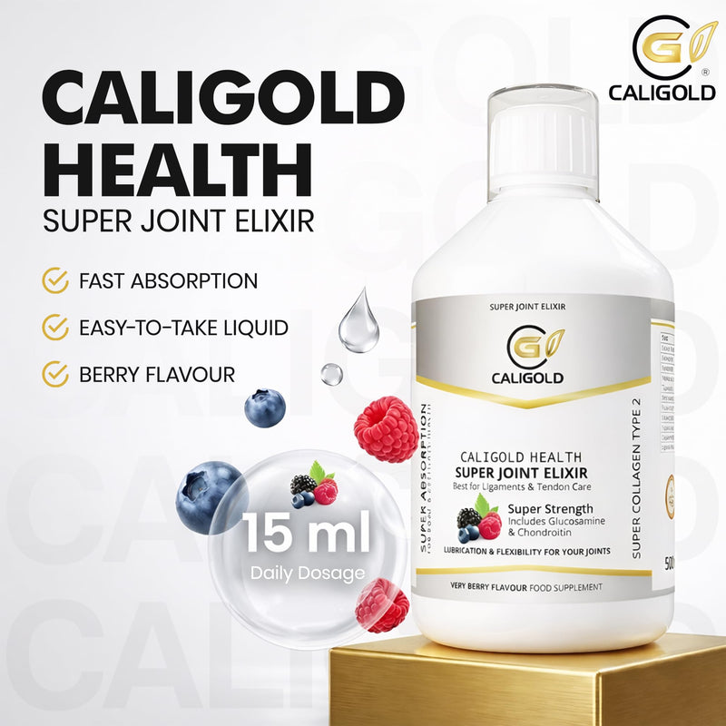 CALIGOLD Health Joint Support Supplement Liquid 500 ml with Collagen, Vitamin C, MSM, Glucosamine & Chondroitin, High-Absorption Formula for Joint Health & Mobility