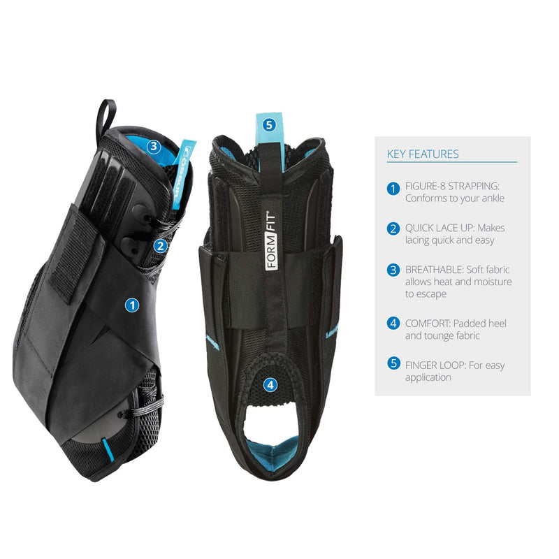 [Australia] - Ossur FormFit Ankle Brace with Figure 8 Strapping | For Post Injury or Preventive Use in Basketball, Soccer, Football| Lightweight Material | Quick Lace Up & Inversion/Eversion Control | (Small) 
