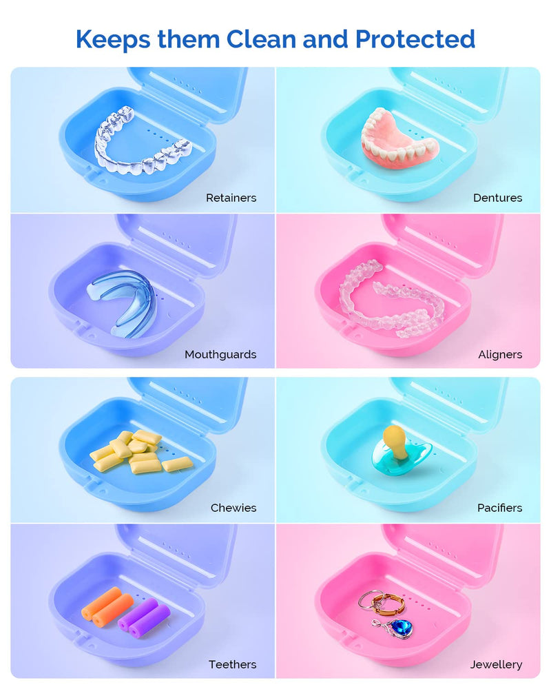 [Australia] - JMU Retainer Case with Vent Holes, Mouth Guard Case Dental Storage Container (Purple) Purple 