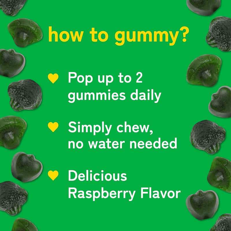 [Australia] - Daily Super Greens Gummies to Boost Energy | with Moringa, Spirulina, Chlorella, Veggies & More | Includes 8 Blends | for Women and Men | Vegan, Non-GMO Supplement | 60 Count 