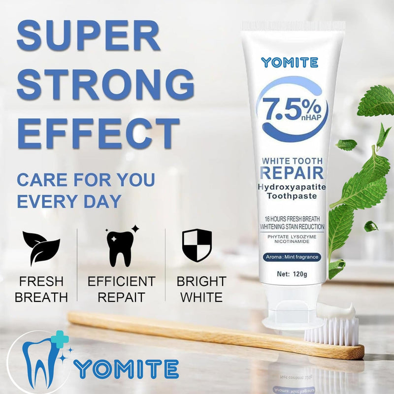 7.5% Nano Hydroxyapatite Toothpaste,Fluoride-Free Hydroxyapatite Toothpaste for Enamel Protection Tooth Strengthening Appropriate for Sensitive Teeth, Fresh Mint Flavor,for Oral Care (2 pcs) 2.12 Ounce (Pack of 2)