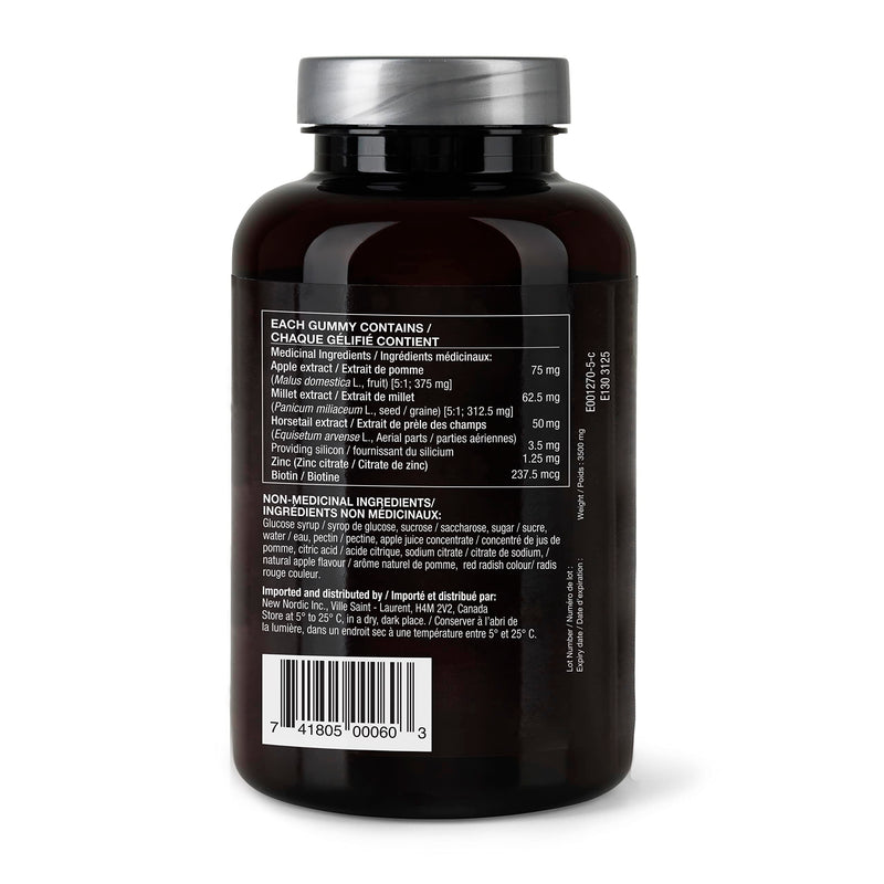 NEW NORDIC Hair Volume Daily Biotin Support Gummies 60-Day Supply - 1 Pk | Daily biotin gummies with biotin and apple extract in a delicious red apple flavor for everyday wellness routines 60 Count (Pack of 1)