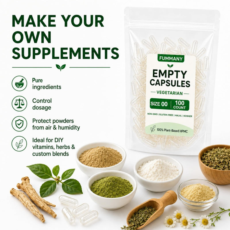 Size 00 Vegan Empty Pill Capsules -100 Count Clear Veggie Vegetarian Capsule Filling Vitamin Powders for DIY Supplements 100 Count (Pack of 1)